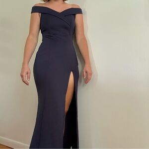 Showpo Strapless Midnight Blue Dress